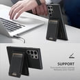 thumbnail image 4 of ELEHOLD for Samsung S23 Ultra Case, Compatible with Mag Safe Accessory, 2 in 1 Detachable Magnetic Card Holder Faux Lychee Pattern Leather Kickstand Wallet Case for Samsung S23 Ultra,Black, 4 of 6