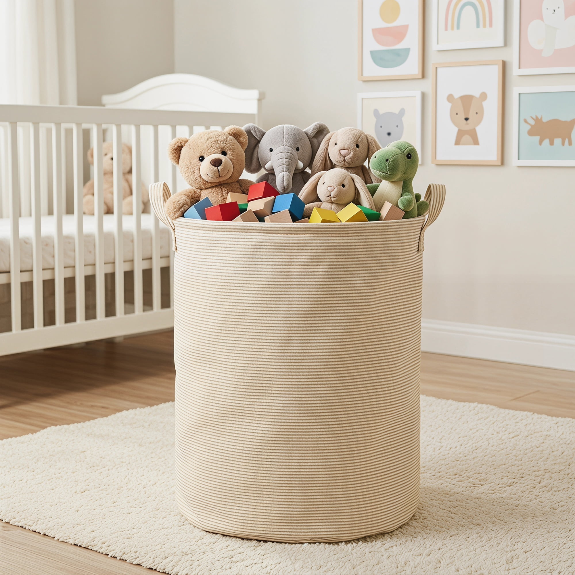 Unique Bargains Collapsible Non-Woven Fabric Hamper with Handles Yellow 22" x 15.7"
