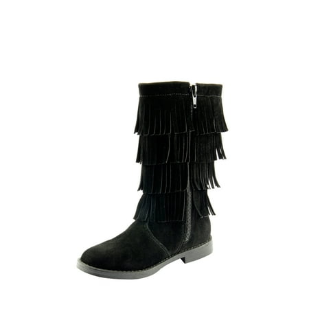 The Doll Maker Tall Fringe Flat Suede Boot-TD173025A-11