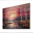 thumbnail image 2 of Designart "Birch Woods Pink Euphony III" Tree Birch Print on Natural Pine Wood, 2 of 5