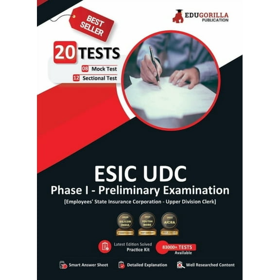 ESIC UDC Prelims Exam (Phase I) 2023 (English Edition) - 8 Mock Tests and 12 Sectional Tests (1100 Solved MCQ Questions), (Paperback)