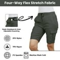 thumbnail image 4 of 3-Pack Women’s Flex Cargo Shorts with Elastic Waistband and Drawstring – Comfortable Fit with 6 Pockets and Stretch Fabric (S-2XL), 4 of 5