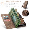thumbnail image 6 of For Google Pixel 9 Pro XL Wallet Case,Multi-Functional Retro Leather Purse Flip Cover Zipper Wallet Case with Removable Card Slots Pocket & Detachable Wrist Strap Magnetic Phone Case, Darkbrown, 6 of 7