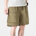 thumbnail image 2 of Cargo Shorts for Men Quick Dry Active Shorts High Waisted Pull On Stretch Sweatpants Lace-Up Elastic Waist Beach Shorts Regular Size Pure Basic Shorts Workout Running Gym Pants with Muti Pockets, 2 of 7