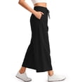 thumbnail image 3 of MOSHU Womens Capri Pants Summer Wide Leg Pants for Women Drawstring Casual Palazzo Trousers with Pockets, 3 of 9