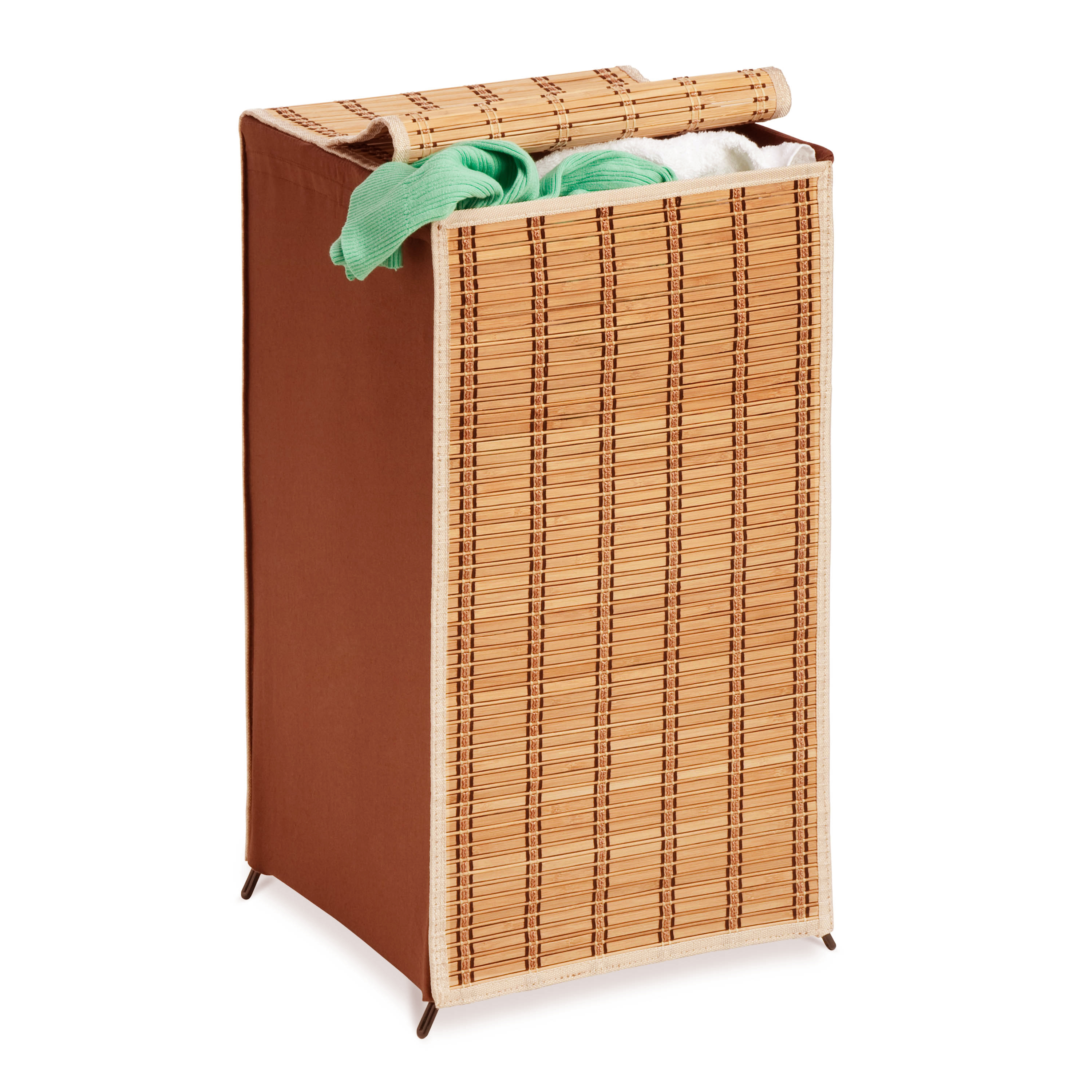 Honey-Can-Do Bamboo Wicker Laundry Hamper with Lid, Natural - image 3 of 5