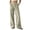Khaki, variant on Wide Leg Pants for Women Cotton Linen Casual Flowy Palazzo Pants High Waisted Button Down Dressy Pants with Pockets, White, Size XL