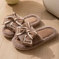 thumbnail image 4 of Fuzzy Slippers For Women Opening Open Toe Foreign Trade Bow Female Home Slippers Warm Cozy Winter House Slippers Bedroom Indoor House Shoes, 4 of 4