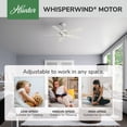 thumbnail image 4 of Hunter 52 inch Indoor Ceiling Fan No Light with Pull Chain - White Ceiling Fan without Light, Standard Mount, 5 Blades, For Bedroom, Living Room, or Kitchen, Quiet - Newsome 53319, Fresh White, 4 of 14
