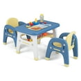 thumbnail image 2 of Spaco Kids Table and 2 Chairs Set with Storage Shelf and Building Blocks-Blue, Toddler Table and Chair Set for Arts & Crafts, Snack Time, Homeschooling, Homework, 2 of 9