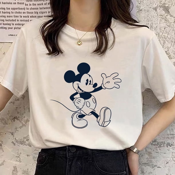 Disney Mickey Mouse 90s Harajuku T Shirt Women Fashion Trend Comfy Casual Tops Tumblr Streetwear Female Clothes Free ShippingXXL Gao Jinjia LED