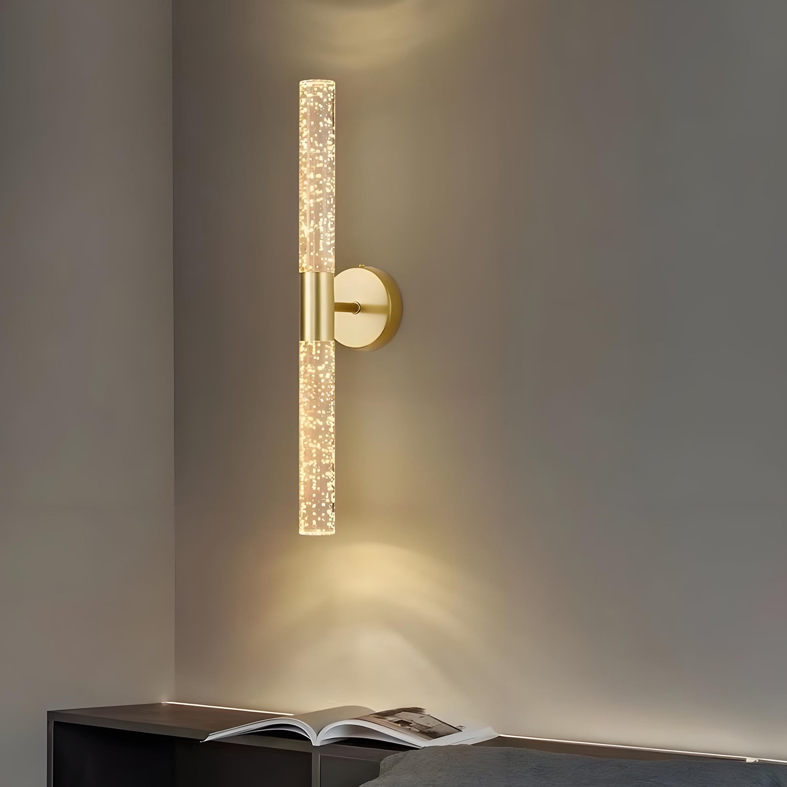 Euaioeiu Modern LED Wall Sconce with Up Down Light,Black Gold Dimmable Bathroom Vanity Light Fixture for Makeup Mirror, Horizontal Vertical Mount,Living Room Bedroom Corridor Hotel Entryway Decor