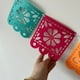 thumbnail image 3 of Banderas decorativas para fiesta de piñata con temática mexicana del Día de los Muertos, banderines con ramo cuadrado hueco colorido, paquete de 5, 3 of 3