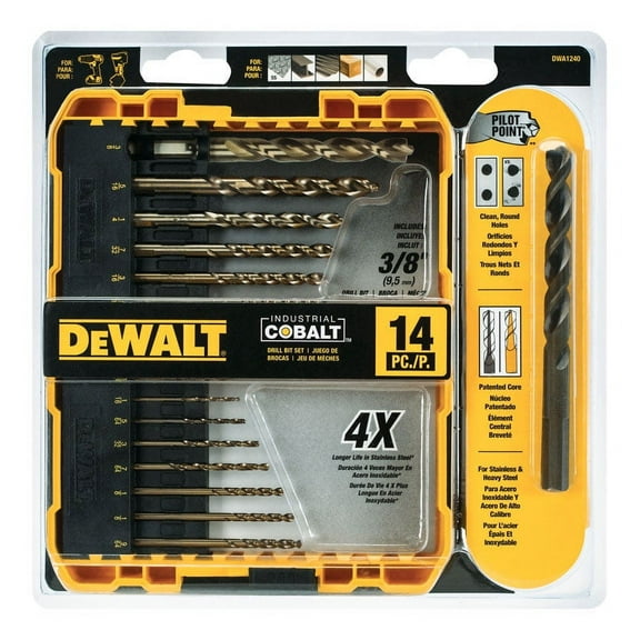 DEWALT Cobalt Drill Bit Set with Pilot Point, 14-Piece DWA1240