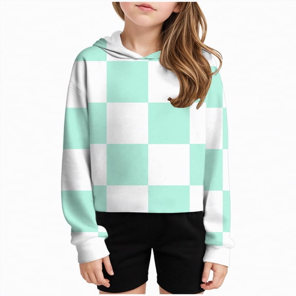 Ccpelsie Girl Graphic Hoodies Y2k Floral Sweatshirt Toddler Girls Cute Sweatshirts Pullover Tops for Big/Little Kids(Mint Green,12-13 Y)