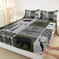 thumbnail image 3 of Homewish Wildlife Bear Deer Full Size Sheets for Men, Rustic Camping Adventure Bed Sheets, Grey Olive Plaid Sheet Sets, Breathable Home Decor, 4pcs, 3 of 7