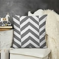 thumbnail image 2 of Grey Throw Pillow Cushion Cover, Pattern Classic Geometrical Horizontal Zig Zag Stripes Artwork, Zippered Double-Side Digital Print Decor, Grey White, 2 of 5