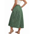 thumbnail image 3 of Women'S Slit Split Long Skirts High Waisted Summer Maxi Skirts Green S, 3 of 8