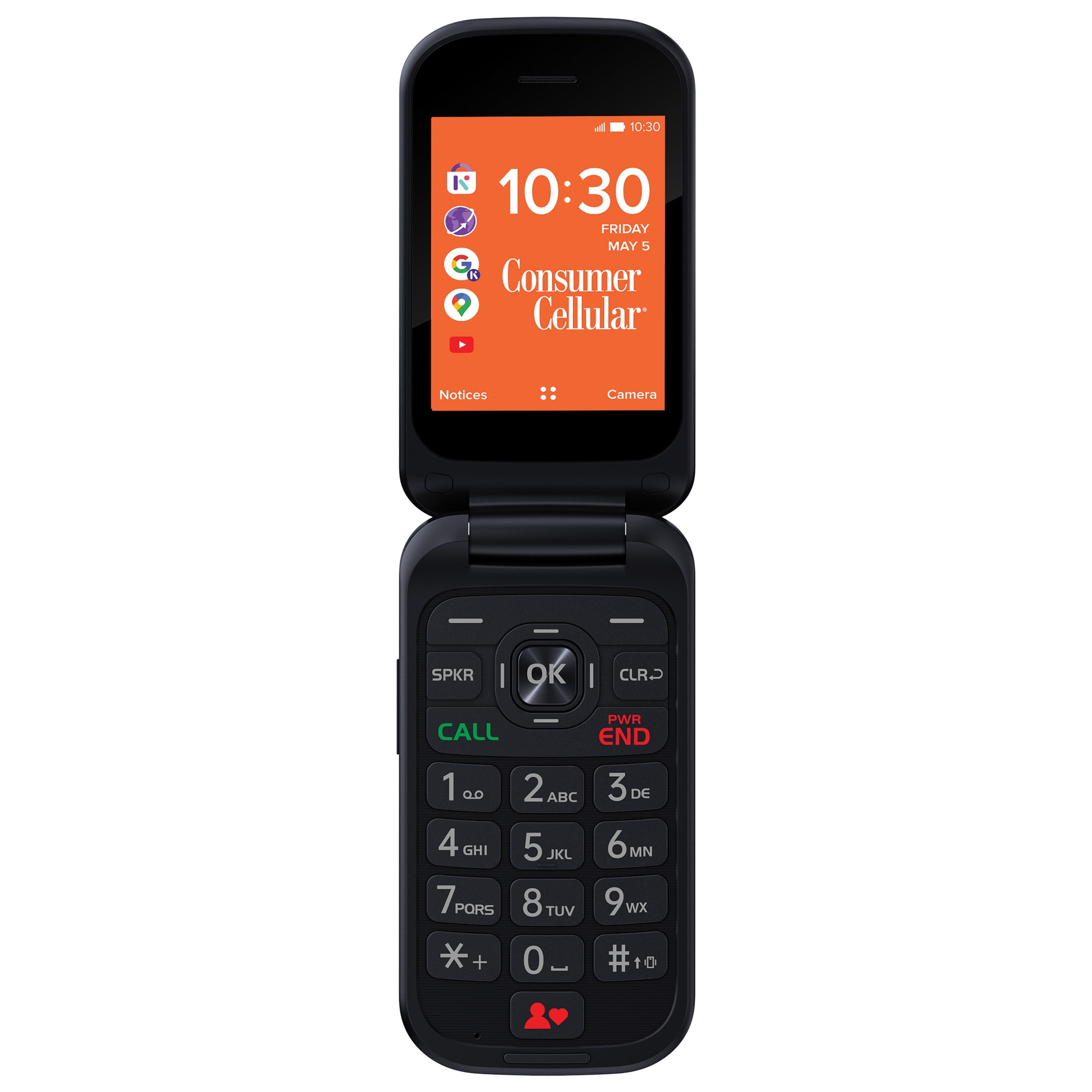 Consumer Cellular Iris, 8GB, Red - Flip Phone 
