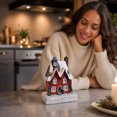 thumbnail image 4 of Christmas Decorations Indoor Outdoor, Resin Christmas House Mini Ornament, Color Light Desktop Decoration for Xmas Home, Holiday Gift, Mantel Shelf, 4 of 6
