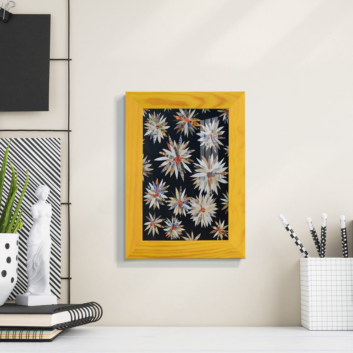 Starburst Too II - Framed Print w/glass - Sunflower Yellow