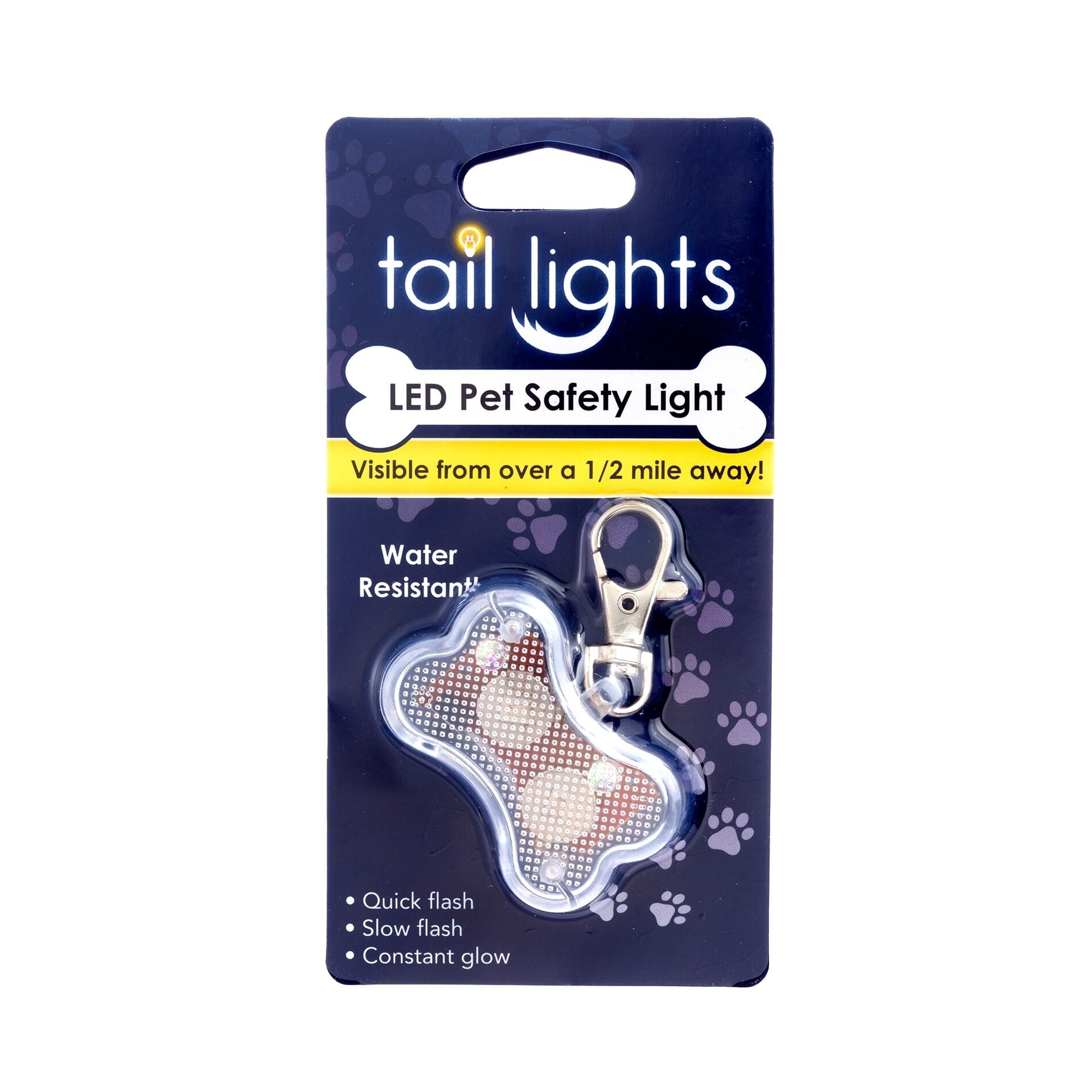 Tail Light LED Bone Shaped Collar Charm, Multiple Colors Available