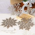 thumbnail image 2 of Adornos de copos de nieve con purpurina navideña de plástico Decoraciones para árboles de Navidad, 4 pulgadas, juego de 36, azul piedra. Afortunado Sencillez, 2 of 5
