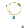 thumbnail image 2 of Delight Jewelry Silvertone Sea Turtle in Shadow Box Gold-tone Paw Infinity Link Chain Bracelet, 6"+2" Extender, 2 of 3