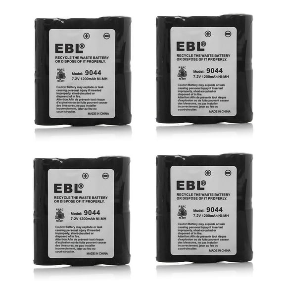 EBL 4-Pack 7.2V Replacement Batteries for Motorola HNN9044 HNN9044A HNN9056 P60 Two-Way Radio