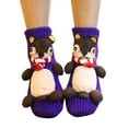 thumbnail image 3 of Christmas Socks Unisex Floor Handmade Woolen Knitting Thickened Cartoon Animal Socks Funky Warm Comfortable Men Womens Socks Purple, 3 of 4