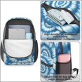thumbnail image 4 of Blue and White Tie Dye Pattern 17" School Backpacks for Teens,Waterproof Oxford Fabric,S-Shape Padded Straps for School,Travel,Hiking,Camping, 4 of 6