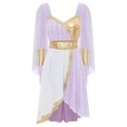 thumbnail image 3 of Aislor Womens Greek Toga Costume for Halloween Cosplay Costume Chiffon Sleeveless Dress Outfits Lavender S, 3 of 7