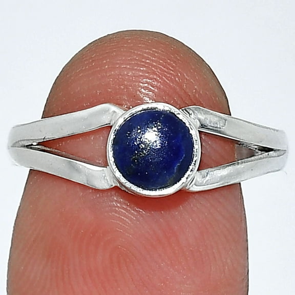 Natural Lapis Lazuli - Afghanistan 925 Sterling Silver Ring s.8 Jewelry R-1505 SDR238349