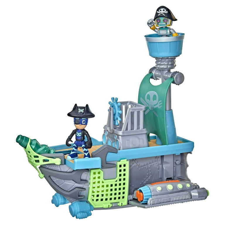 PJ Masks 乗り物セット フィギュア付き PJ Masks Sky Pirate Battleship Preschool Toy, Vehicle Playset with