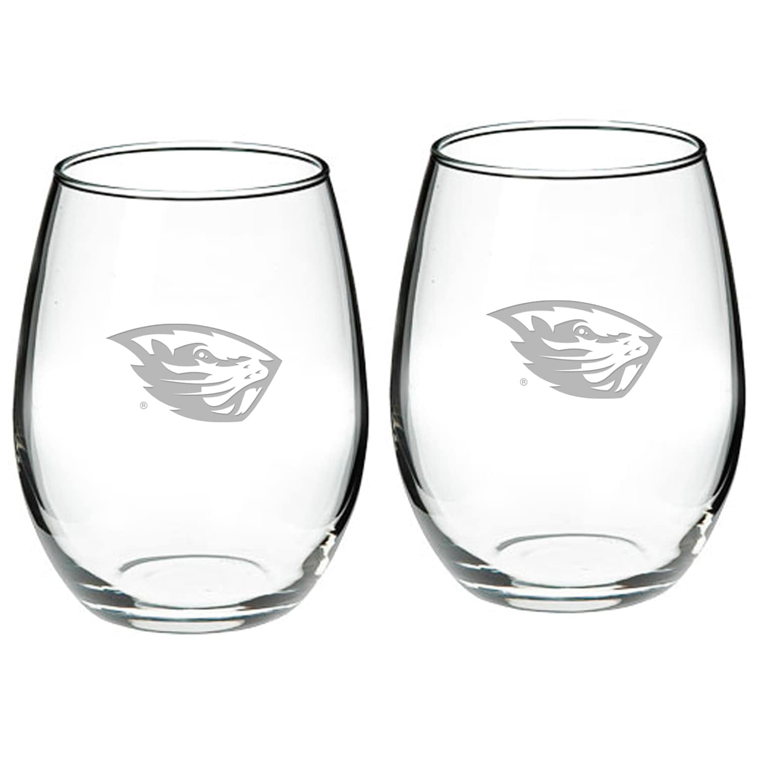 University Glass NCAA Utah Utes Adult Set of 2-12 oz White Wine Glasses Deep Etch Engraved One Size Clear 