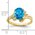 thumbnail image 2 of Primal Gold 14 Karat Yellow Gold 9x7mm Oval Blue Topaz and VS Diamond Ring, 2 of 4