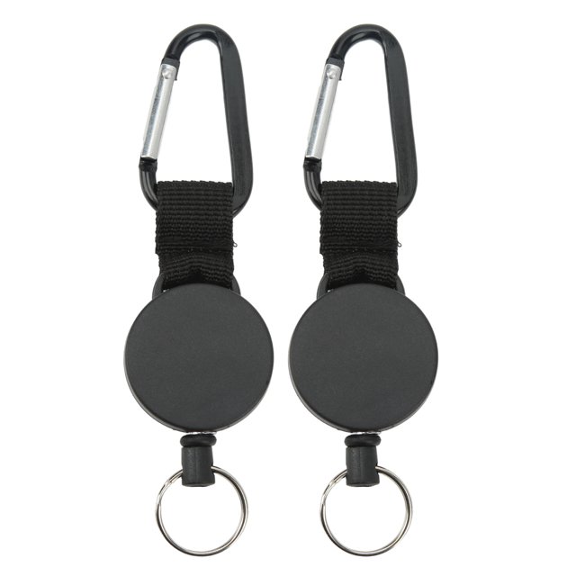 Retractable Keychain, Retractable Pull Keychain Portable 2Pcs Compact Carabiner For Home Daily Type A 0.7mm,Type B 1mm