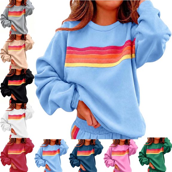 Lumosvexa Womens Relaxed Fit Pattern Sweatshirts Women No Hat Crew Neck Hoodies Long Sleeved Pullover Khaki Size 2XL