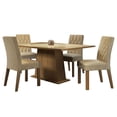 thumbnail image 1 of Conjunto Comedor Madesa Mesa Cristal 4 Sillas Aryeli - Marrón/Crema/Imperial, 1 of 9