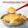 thumbnail image 4 of 600°F Heat Resistant Slotted Spoon: U-Taste 13.6in Solid Kitchen Cooking Spoon, Nonstick BPA Free Large & Long Rubber Utensil for Mixing, Serving, Stirring, Basting, Frying, Draining (Red), 4 of 10