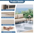 thumbnail image 5 of Gotland 5 Piece Aluminum Patio Furniture Set,Modern Metal Outdoor Patio Furniture w/5.1'' Thick Cushion and Round Coffee Table,Patio Conversation Sets for Porch,Deck,Sand, 5 of 7