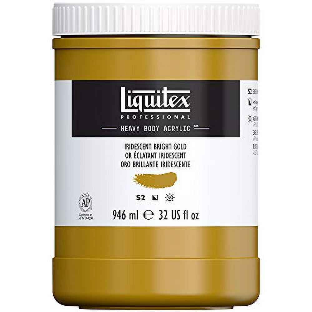 Liquitex Heavy Body Artist Acrylics - Iridescent Bright Gold, 32 oz Jar