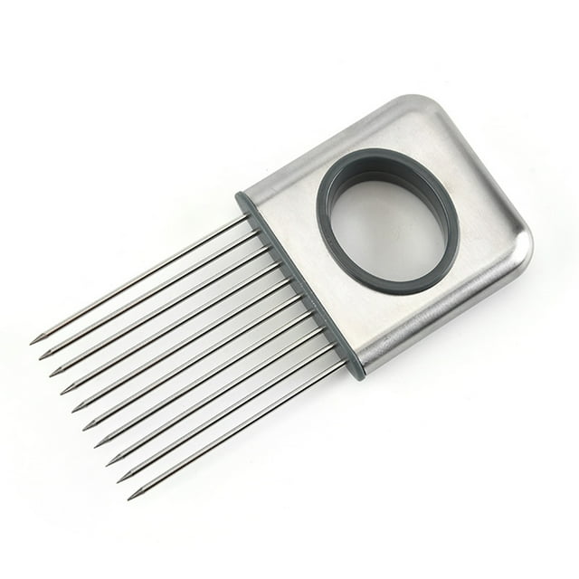 VALINK Food Slice Assistant Stainless Steel Onion Fork Holder Kitchen Vegetable Slicing Auxiliary Tool Onion Holder Cutter