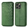 thumbnail image 5 of Compatible for iPhone 15 Pro Wallet Case, Embossed Pattern PU Leather Magnetic Closure Flip Cover with Credit Card Slots Kickstand Soft Silicone Anti-Scratches Shockproof Case, Green, 5 of 5