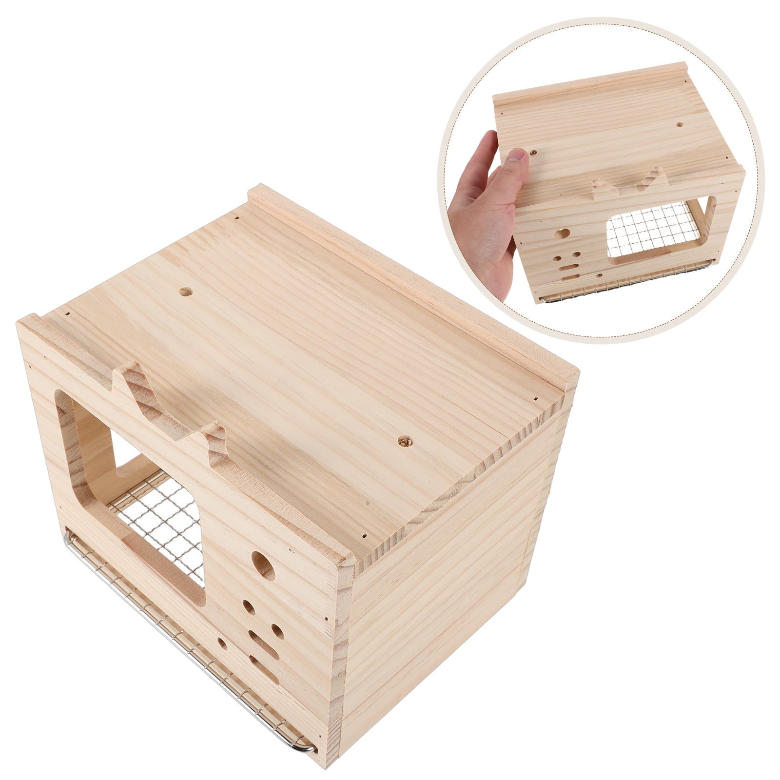 LIFKOME Lovebirds Nesting Box Wooden Bird Breeding House with Ventilation