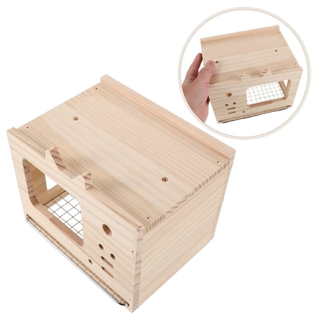 LIFKOME Indoor Parakeet Nesting Box Wood Breeding Shelter with Ventilation and Space Saving Design