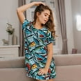 thumbnail image 3 of Honeii Colorful Fishing Baits Print Women's Loose Short Sleeve Nightgown, Soft Cotton Sleepwear, Comfy Loose Fit Pajama Dress for Sleep and Lounge, 3 of 6