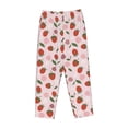 thumbnail image 4 of Xecao Floral Strawberr Women's Straight Lounge Pajama Pants: The Epitome of Relaxed Sleepwear, 4 of 9