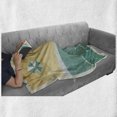 thumbnail image 6 of Island Party Soft Flannel Fleece Throw Blanket, Woman Sunbathing Hello Summer Words Sandy Beach Retro Grunge Poster Print, Cozy Plush for Indoor and Outdoor Use, 60" x 80", Multicolor, by Ambesonne, 6 of 6