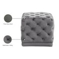 thumbnail image 2 of Meridian Furniture Stella Contemporary Velvet Ottoman/Stool in Gray, 2 of 4